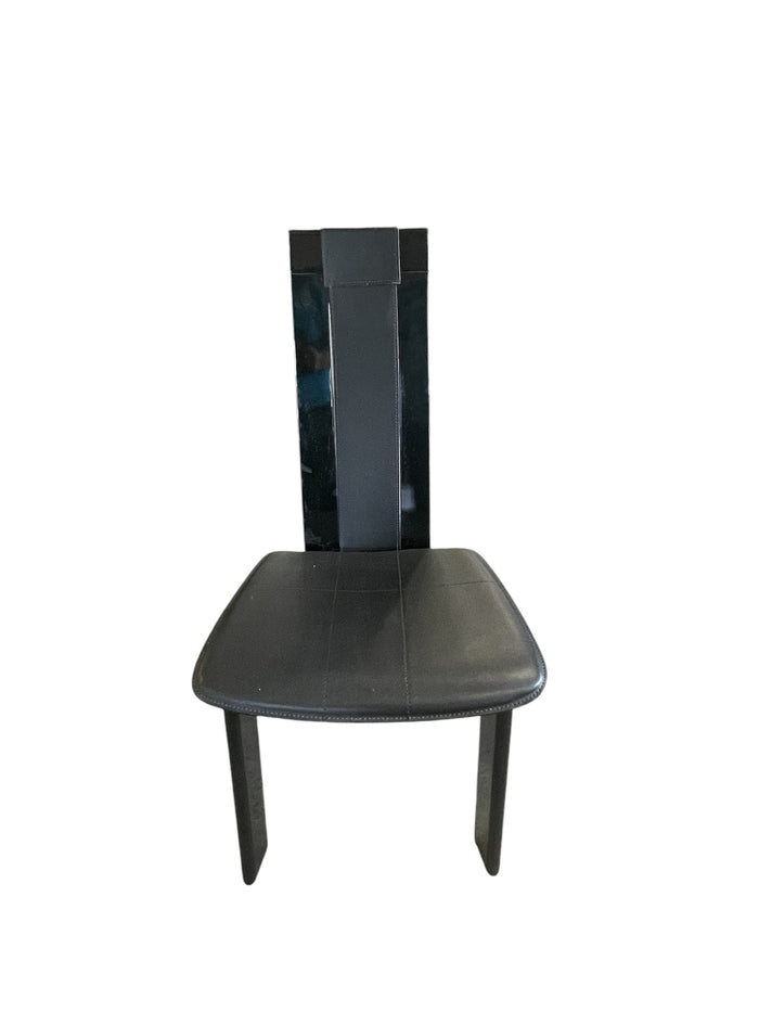 Black Faux Leather Dining Chair