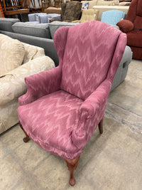 Fuchsia Patterned Wingback Chair