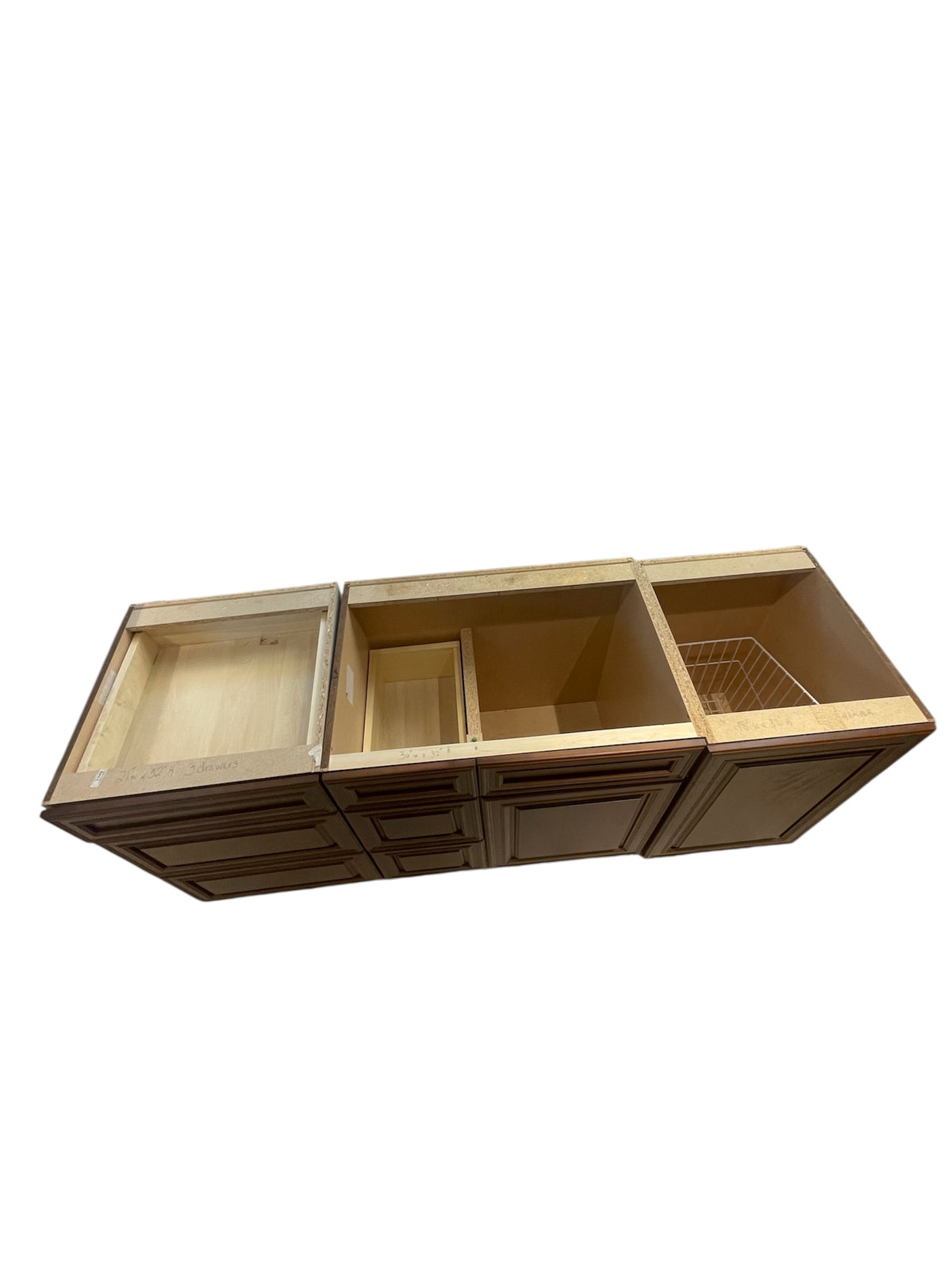 Solid Wood Lower Kitchen Cabinets - 3 Pieces