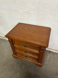 24”W Brown 3 Drawer Nightstand