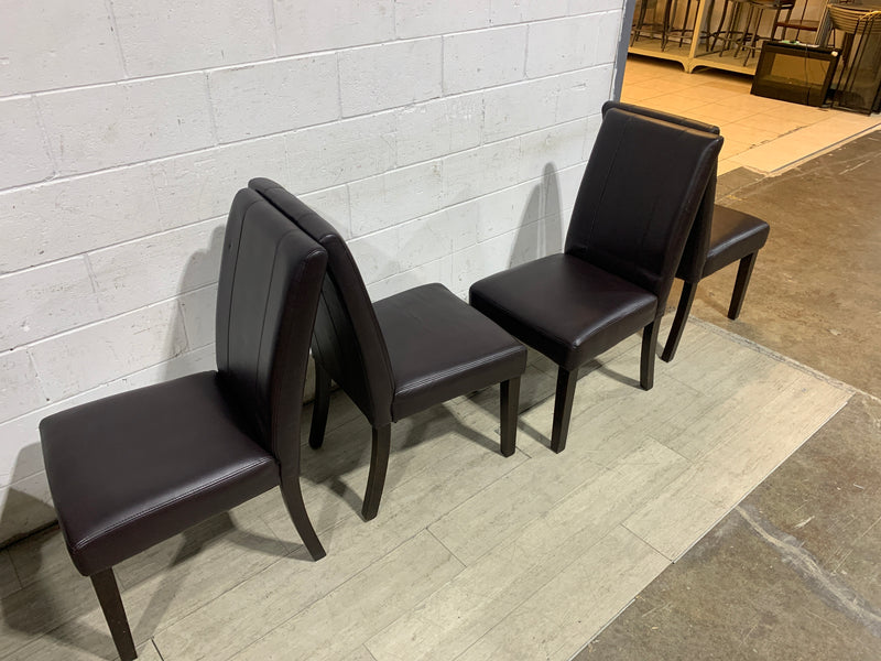 Set of 4 Maroon Dining Chairs