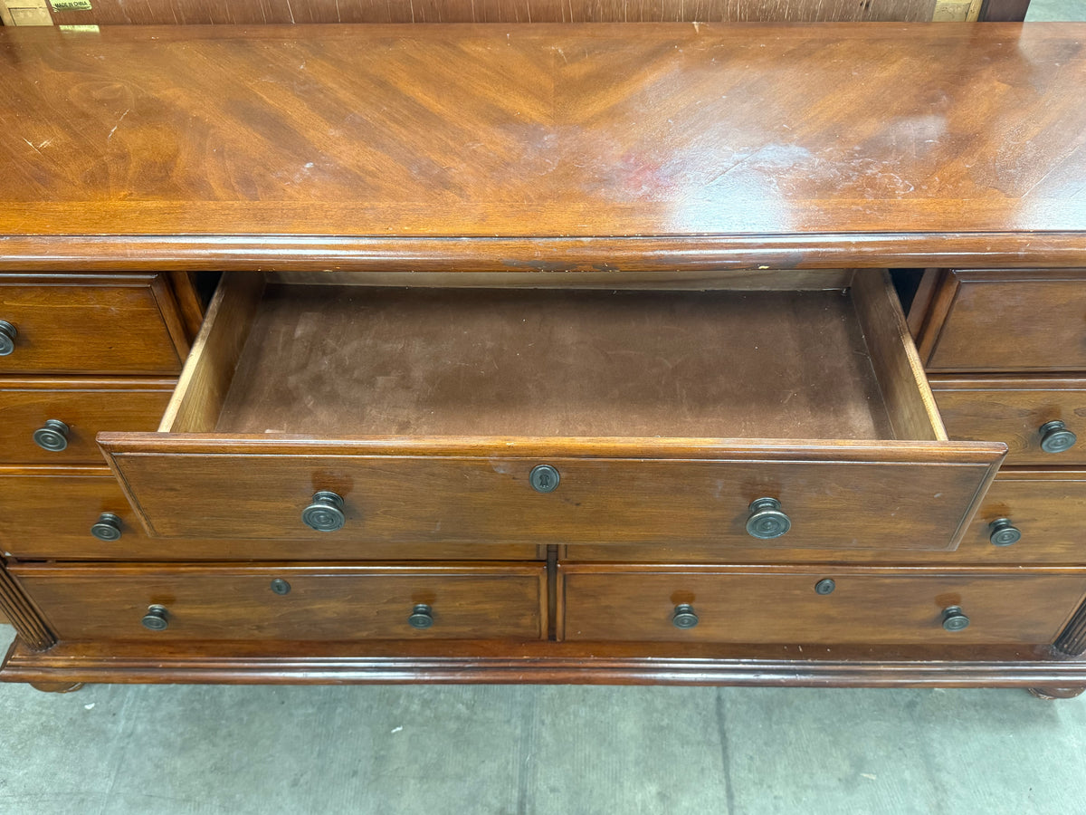 Triple Cherry Solid Wood Dresser with a Mirror