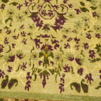 8x10-ft Hand-Knotted Wool Area Rug, Vintage Camel/Aubergine Sarouk Pattern