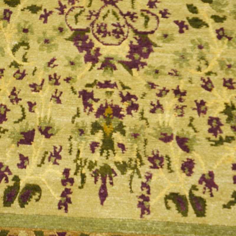 8x10-ft Hand-Knotted Wool Area Rug, Vintage Camel/Aubergine Sarouk Pattern