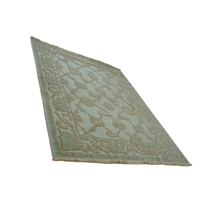 8x10-ft Wool and Silk Blend Area Rug, Due Process Stable Trading Dhurrie Impression Caramel DHUIMPRCA00003050