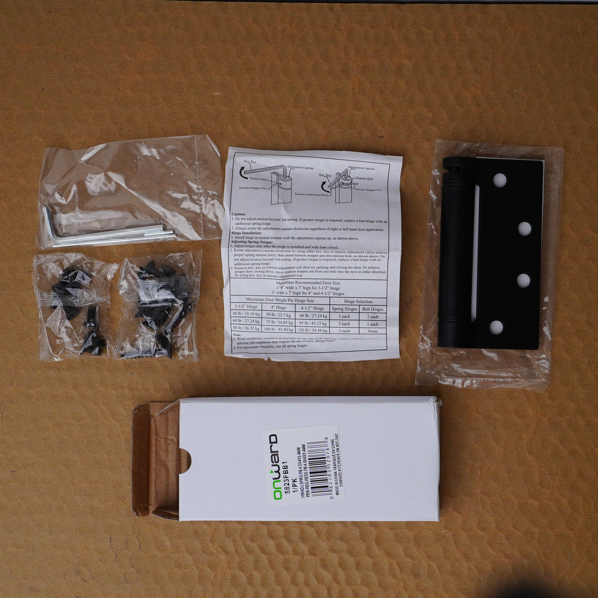 4.5x4x3.4mm Single Black Door Hinge, 5823FBB1