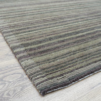 8×10-ft Wool Area Rug in Brown & Green Stripe – 28, 2-0039191
