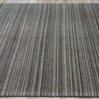 8×10-ft Wool Area Rug in Brown & Green Stripe – 28, 2-0039191