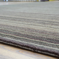 8×10-ft Wool Area Rug in Brown & Green Stripe – 28, 2-0039191