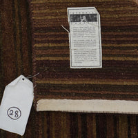 8×10-ft Wool Area Rug in Brown & Green Stripe – 28, 2-0039191