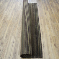 8×10-ft Wool Area Rug in Brown & Green Stripe – 28, 2-0039191