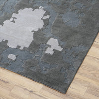 8×10-ft Wool Area Rug in Grey Abstract Pattern, 31