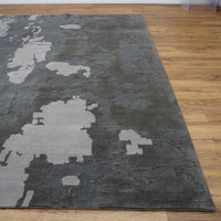 8×10-ft Wool Area Rug in Grey Abstract Pattern, 31