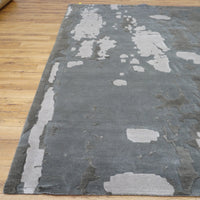 8×10-ft Wool Area Rug in Grey Abstract Pattern, 31