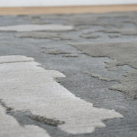 8×10-ft Wool Area Rug in Grey Abstract Pattern, 31