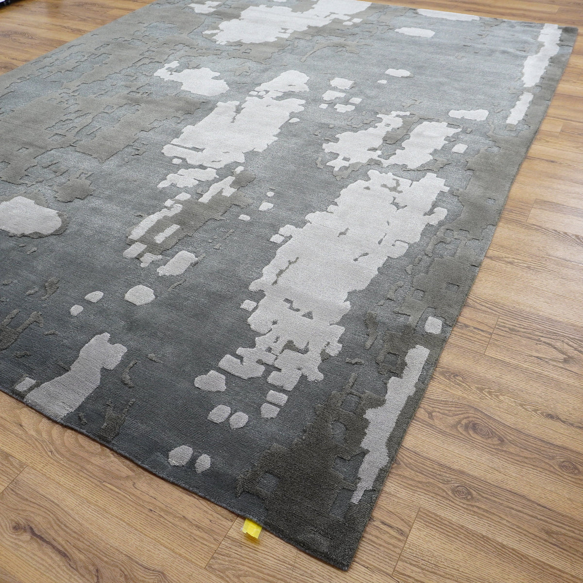 8×10-ft Wool Area Rug in Grey Abstract Pattern, 31