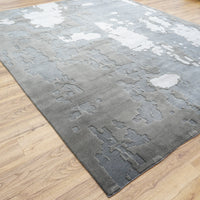 8×10-ft Wool Area Rug in Grey Abstract Pattern, 31