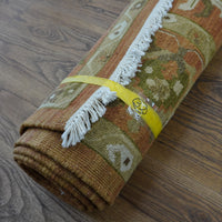 8×10-ft Wool & Cotton Area Rug in Rust Floral Medallion – 32, RN58948