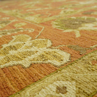8×10-ft Wool & Cotton Area Rug in Rust Floral Medallion – 32, RN58948