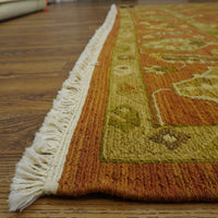 8×10-ft Wool & Cotton Area Rug in Rust Floral Medallion – 32, RN58948