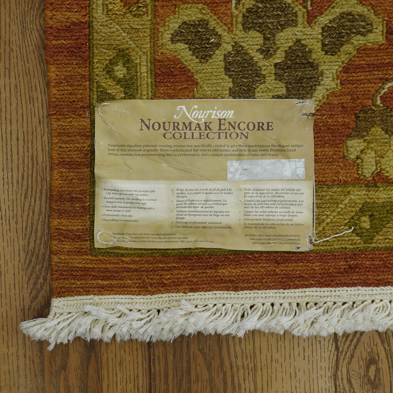 8×10-ft Wool & Cotton Area Rug in Rust Floral Medallion – 32, RN58948