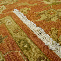 8×10-ft Wool & Cotton Area Rug in Rust Floral Medallion – 32, RN58948