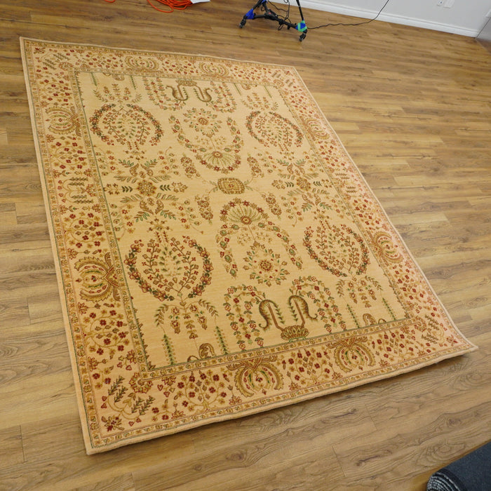 7.6×9.6-ft Wool Blend Persian Area Rug – Floral Medallion Design, 79