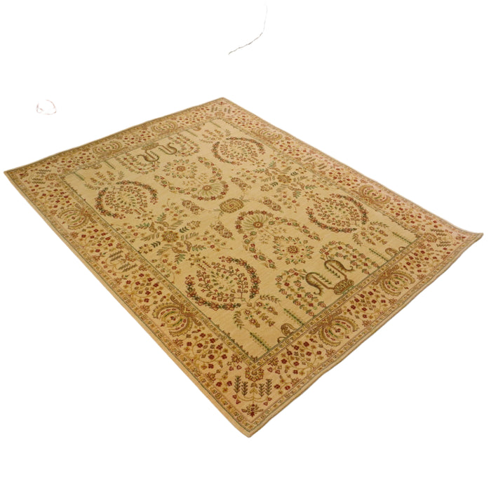 7.6×9.6-ft Wool Blend Persian Area Rug – Floral Medallion Design, 79