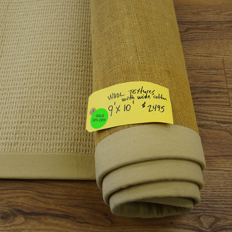 9×11-ft Sisal & Wool Area Rug – Sand Beige Flatweave, 288