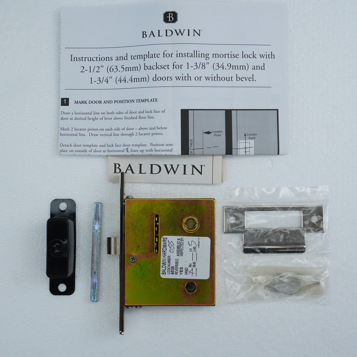 Interior Mortise Lock – Lever Passage Function in Lifetime Polished Nickel, 8535.055.R