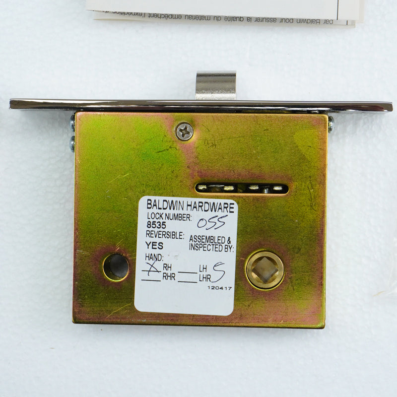 Interior Mortise Lock – Lever Passage Function in Lifetime Polished Nickel, 8535.055.R