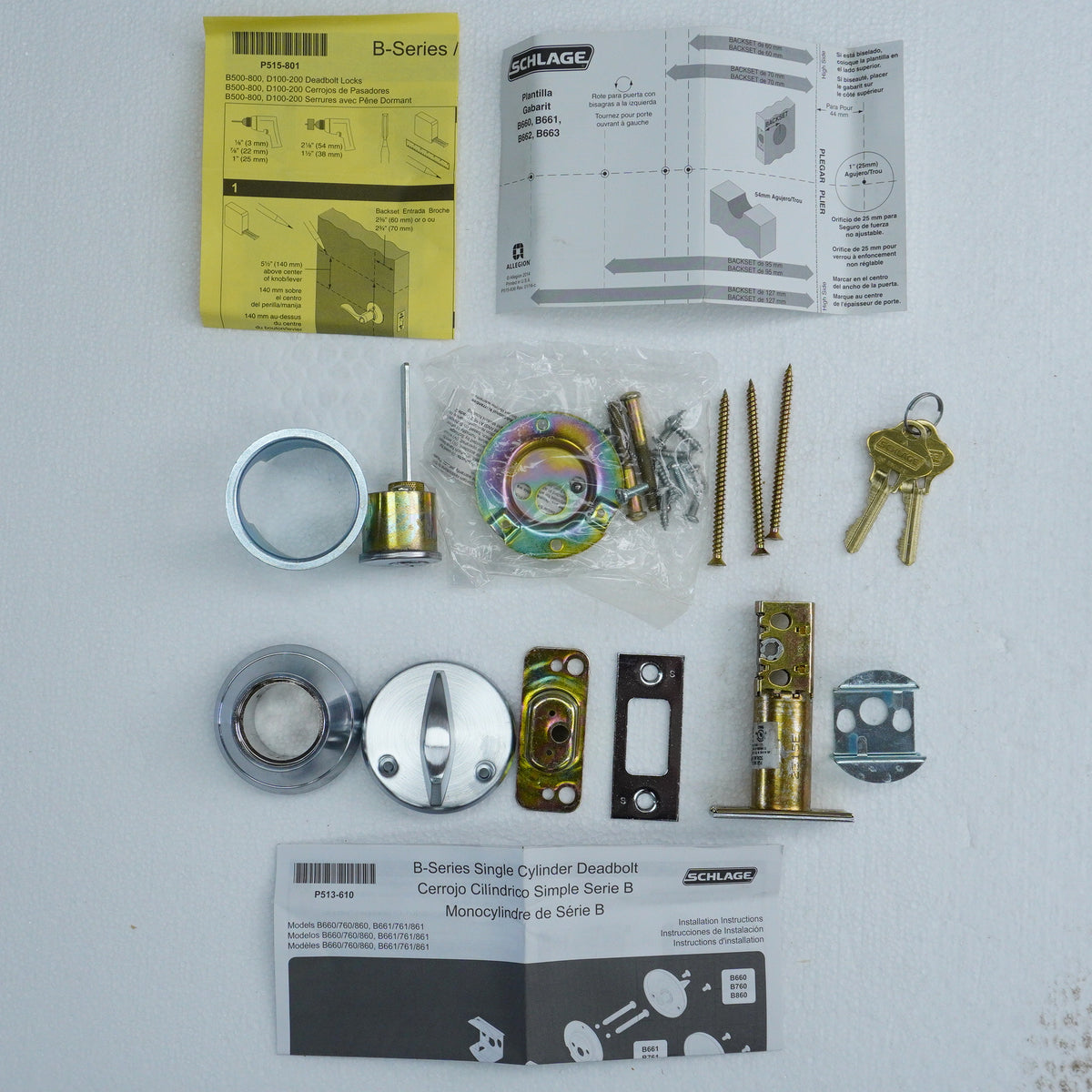 Single Cylinder Deadbolt in Satin Chrome, B660P 626