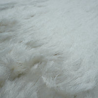 8×10-ft White Fluffy Shag Rug in Polyester, 322