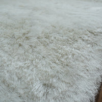 8×10-ft White Fluffy Shag Rug in Polyester, 322