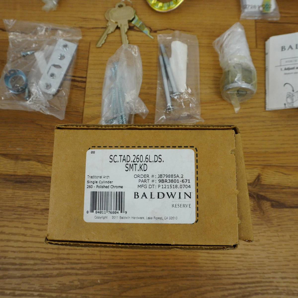 Traditional Arch Single Cylinder Deadbolt in Polished Chrome, SC.TAD.260.6L.DS.SMT.KD