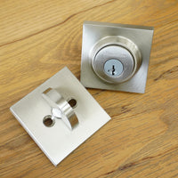 Contemporary Square Single Cylinder Deadbolt in Satin Nickel, SC.CSD.150.SL.SS.SMT.KD