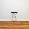 Vintage Metal Counter stool- Black Faux Leather