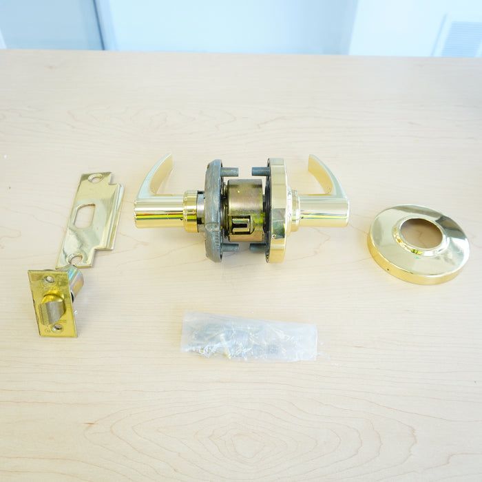 Schlage AL40S JUP 605 Privacy Lever Lock – Jupiter Style, Bright Brass