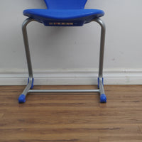 18-Inch W Blue Curved Back Side Chair