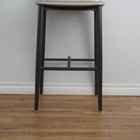 19-Inch W Silver Faux Leather Barstool with Metal Base