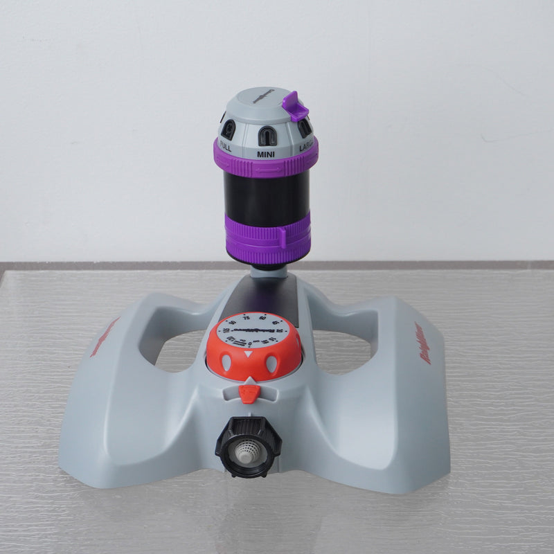 10-Inch Rainwave 6 Pattern Rotary Sprinkler with Timer on Base