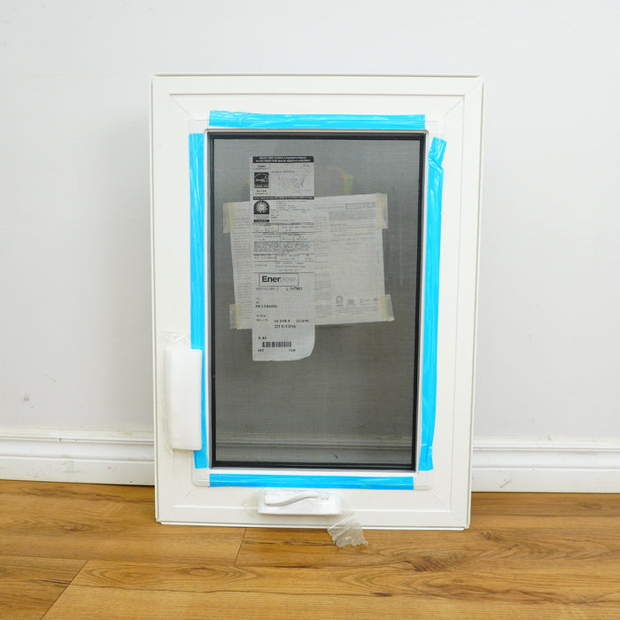 20x28-Inch Casement Window in Gloss Black with Spring Screen