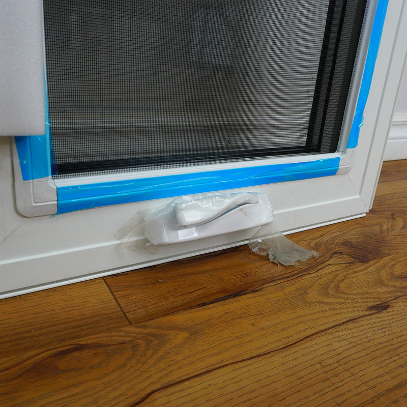 20x28-Inch Casement Window in Gloss Black with Spring Screen