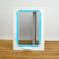 20x28-Inch Casement Window in Gloss Black with Spring Screen