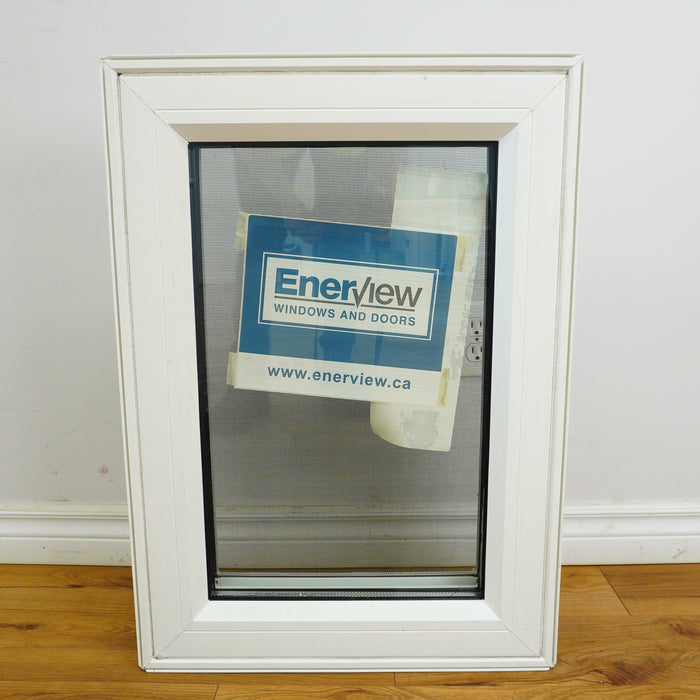 20x28-Inch Casement Window in White with Spring Screen