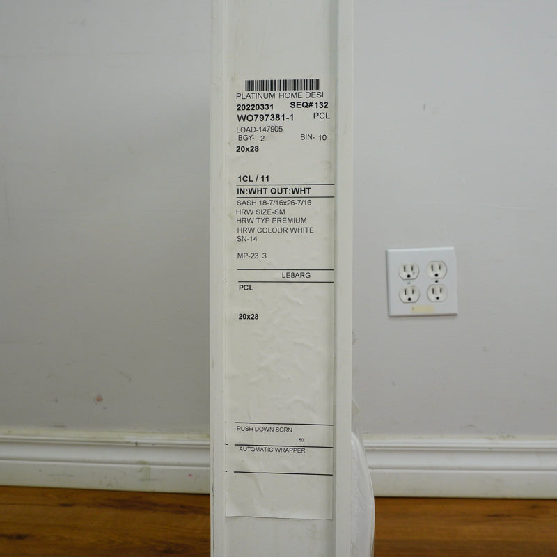 20x28-Inch Casement Window in White with Spring Screen