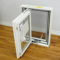 20x28-Inch Casement Window in White with Spring Screen