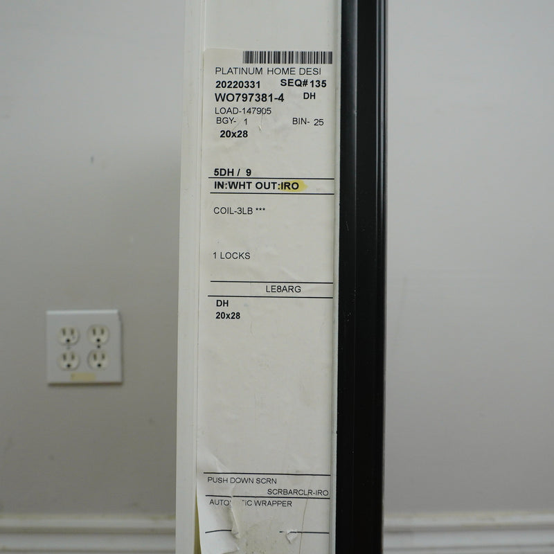 20x28-Inch Double Hung Window in Iron Ore with Spring Screen