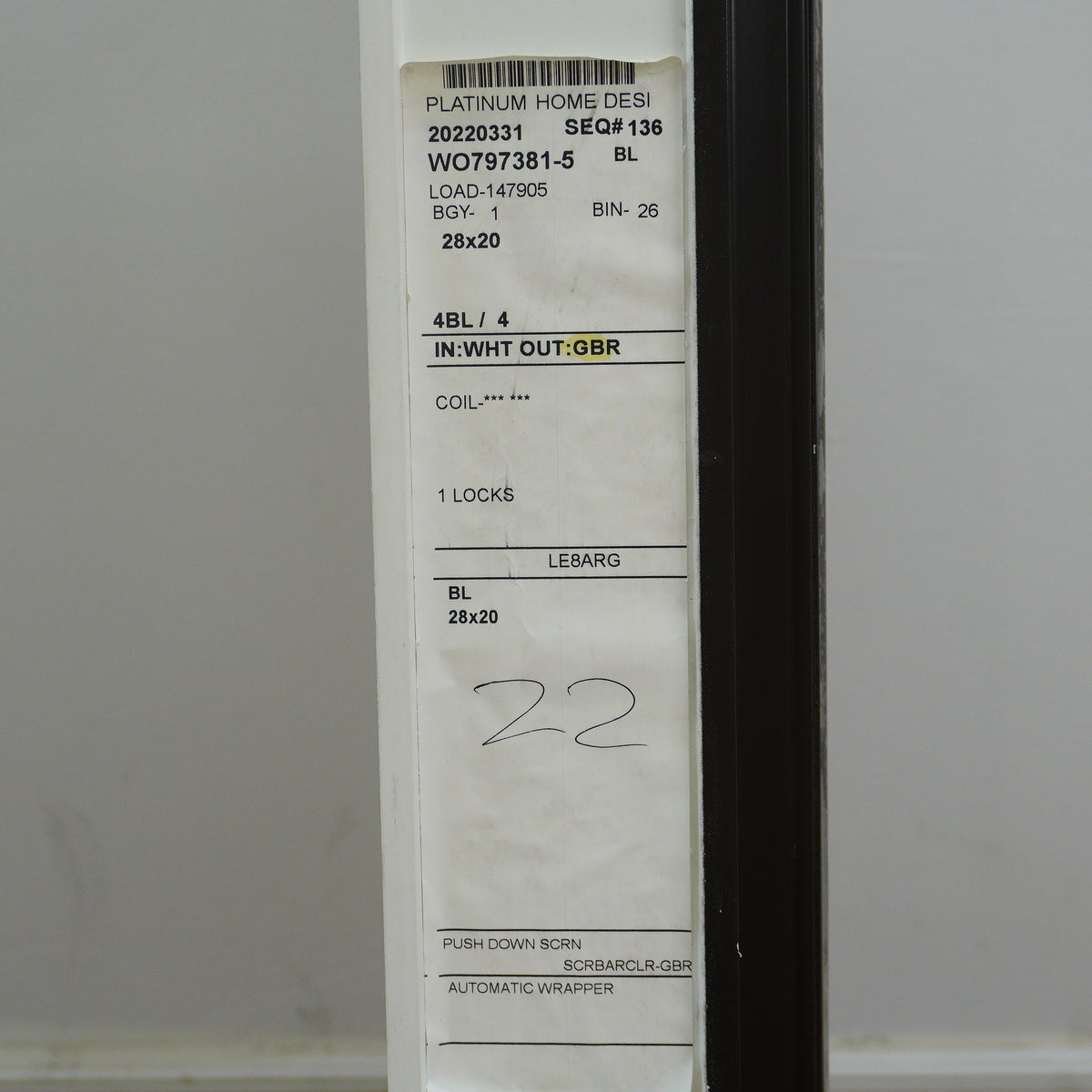 28x20-Inch Double Slider Window in Gloss Brown with Spring Screen