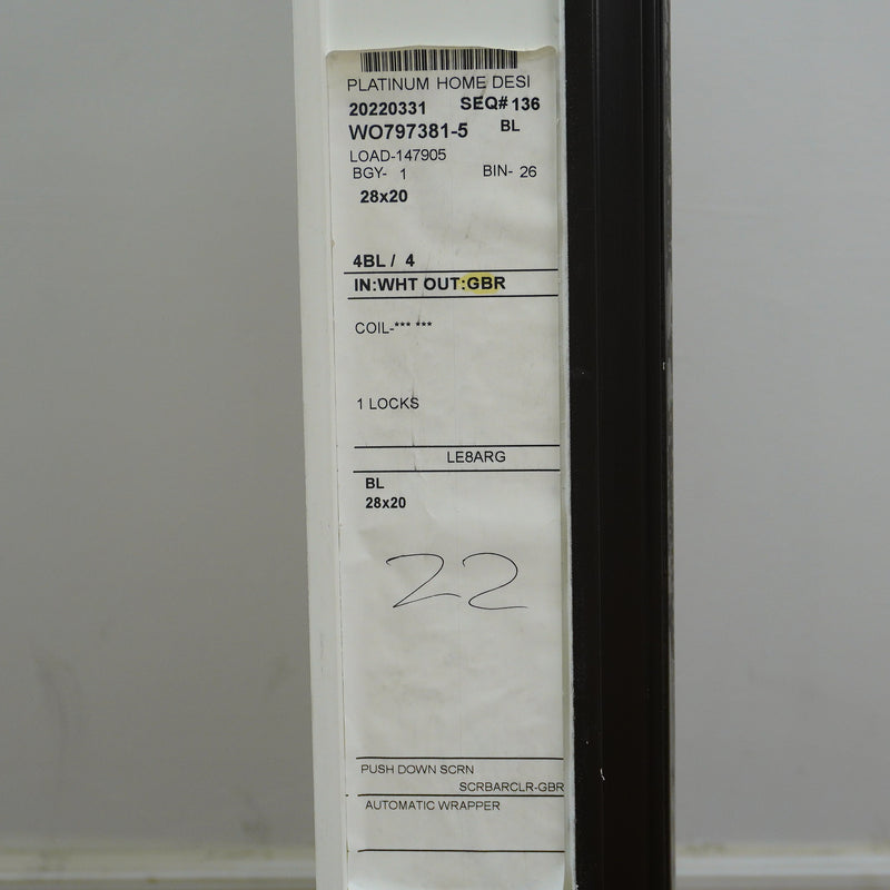 28x20-Inch Double Slider Window in Gloss Brown with Spring Screen